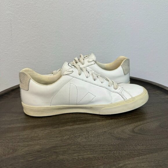 Veja Esplar Women's‎ White Low Top Lace Front Leather Sneaker Shoe US 6 EU 37 - Picture 8 of 14
